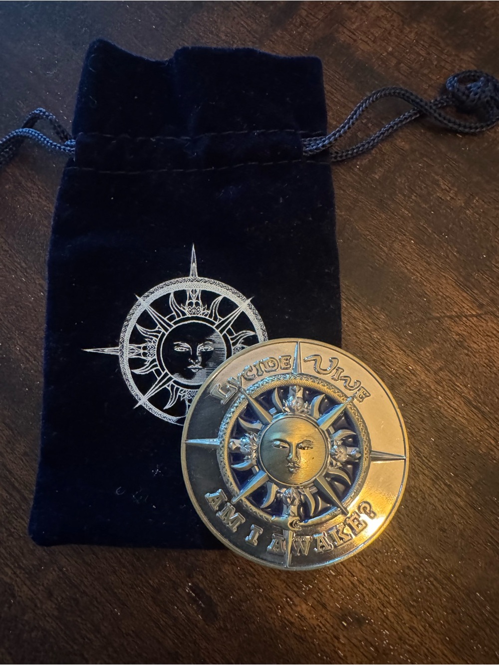 Antique-Style Sun Compass Trinket Dish - Gold